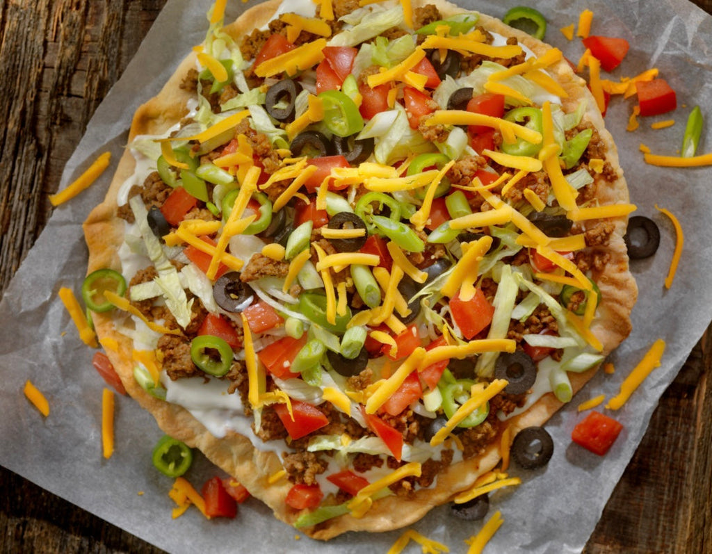 Taco Pizza with Homemade Pizza Dough and Sauce